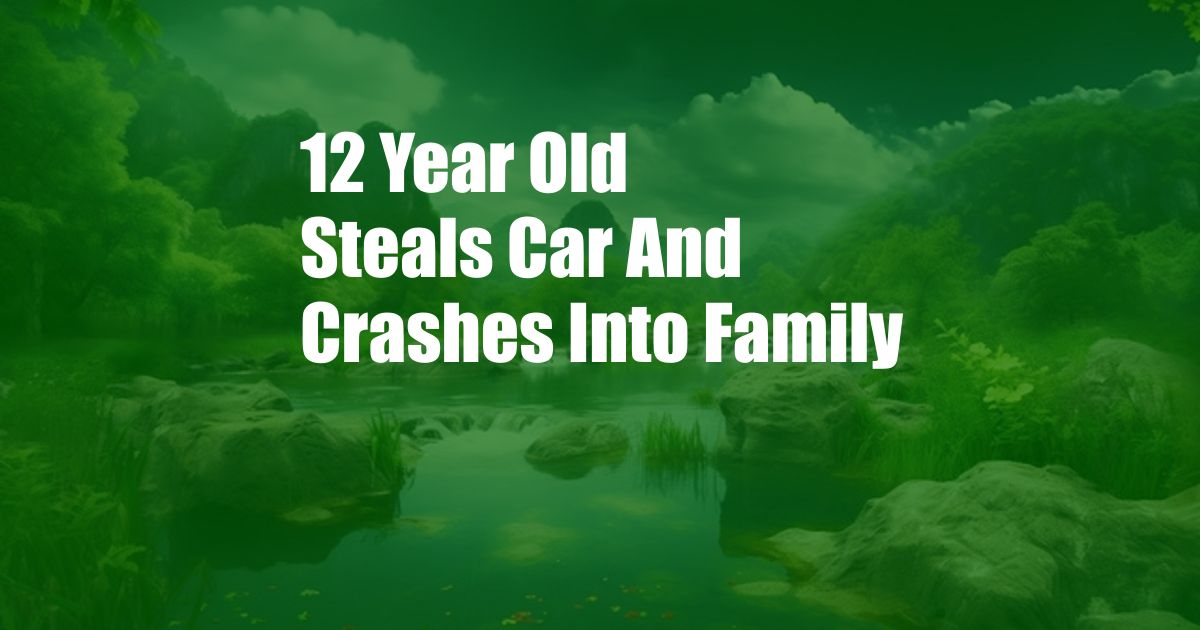 12 Year Old Steals Car And Crashes Into Family