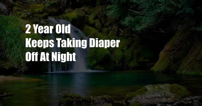 2 Year Old Keeps Taking Diaper Off At Night