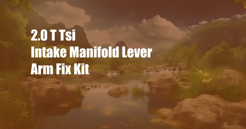 2.0 T Tsi Intake Manifold Lever Arm Fix Kit