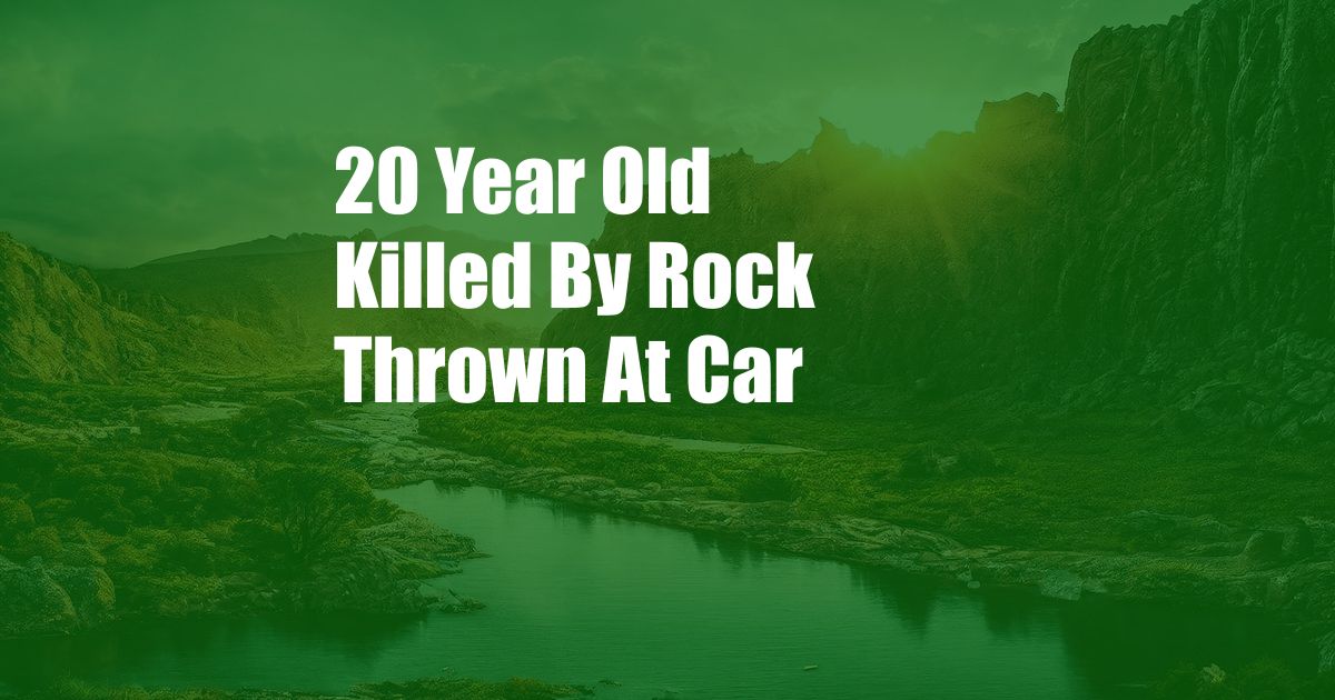 20 Year Old Killed By Rock Thrown At Car