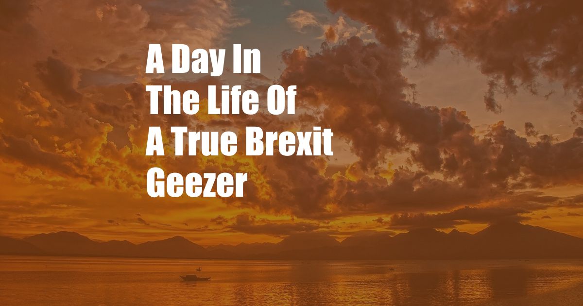 A Day In The Life Of A True Brexit Geezer