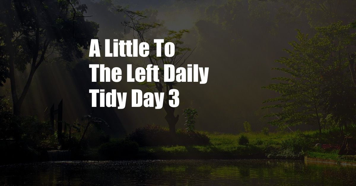 A Little To The Left Daily Tidy Day 3