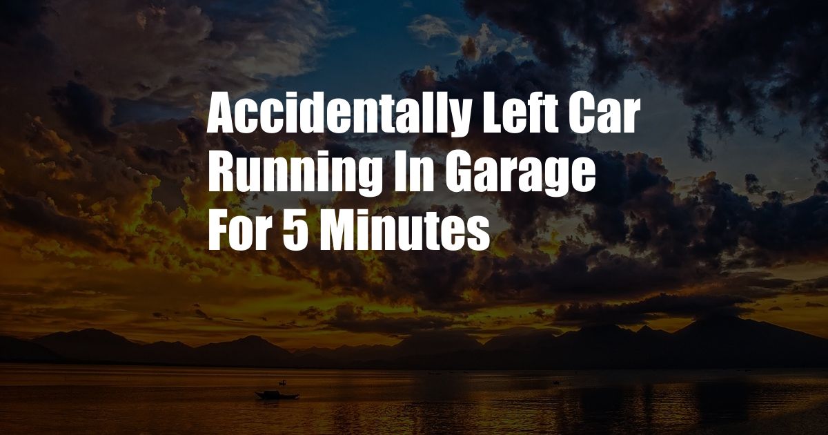 Accidentally Left Car Running In Garage For 5 Minutes