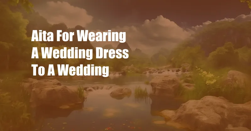 Aita For Wearing A Wedding Dress To A Wedding