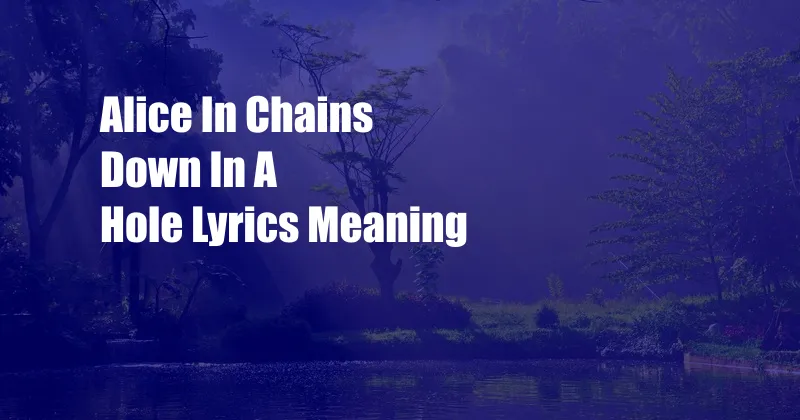 Alice In Chains Down In A Hole Lyrics Meaning