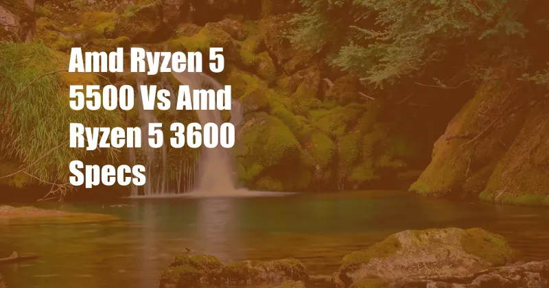 Amd Ryzen 5 5500 Vs Amd Ryzen 5 3600 Specs