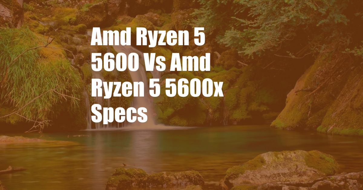 Amd Ryzen 5 5600 Vs Amd Ryzen 5 5600x Specs