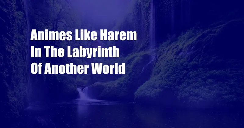 Animes Like Harem In The Labyrinth Of Another World