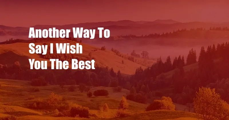 Another Way To Say I Wish You The Best