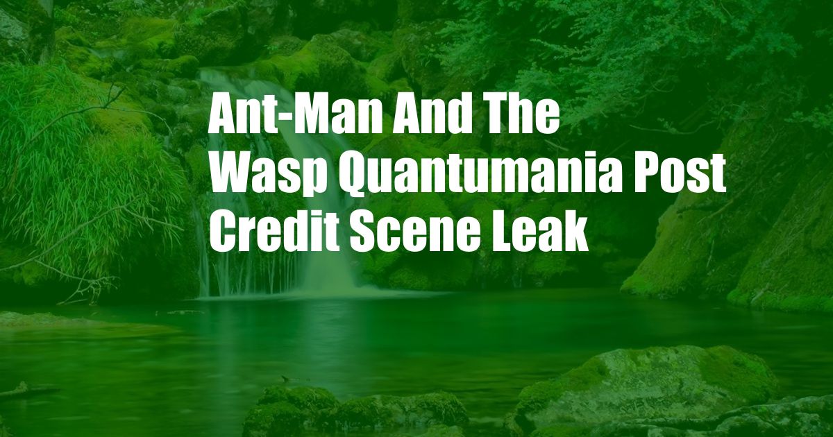 Ant-Man And The Wasp Quantumania Post Credit Scene Leak