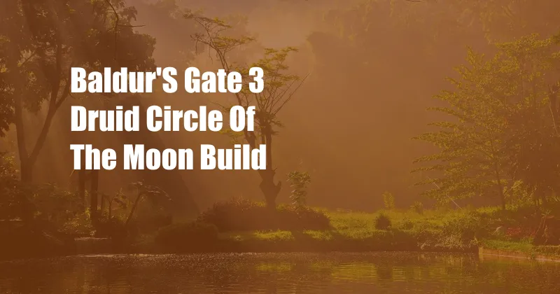 Baldur'S Gate 3 Druid Circle Of The Moon Build