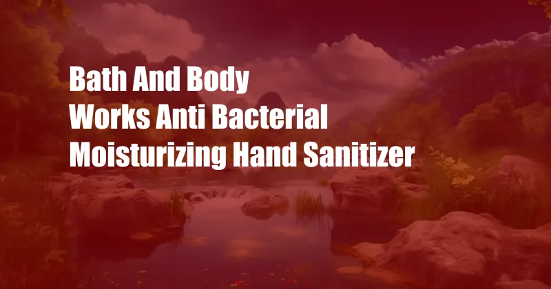 Bath And Body Works Anti Bacterial Moisturizing Hand Sanitizer