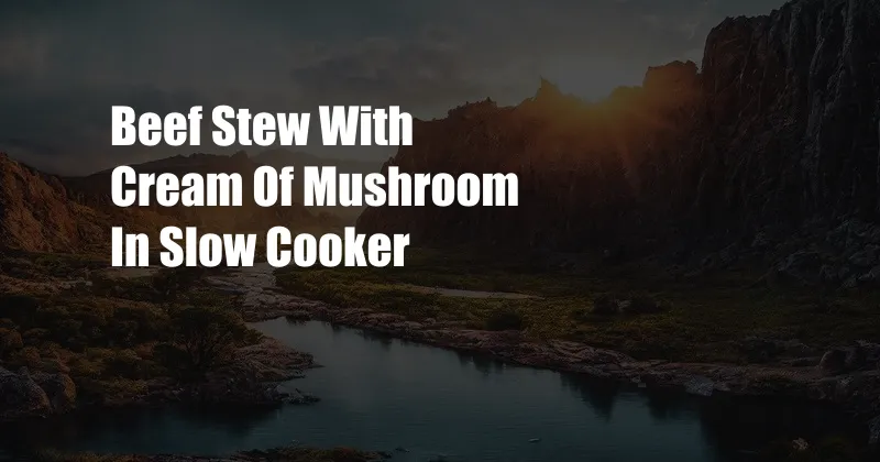 Beef Stew With Cream Of Mushroom In Slow Cooker