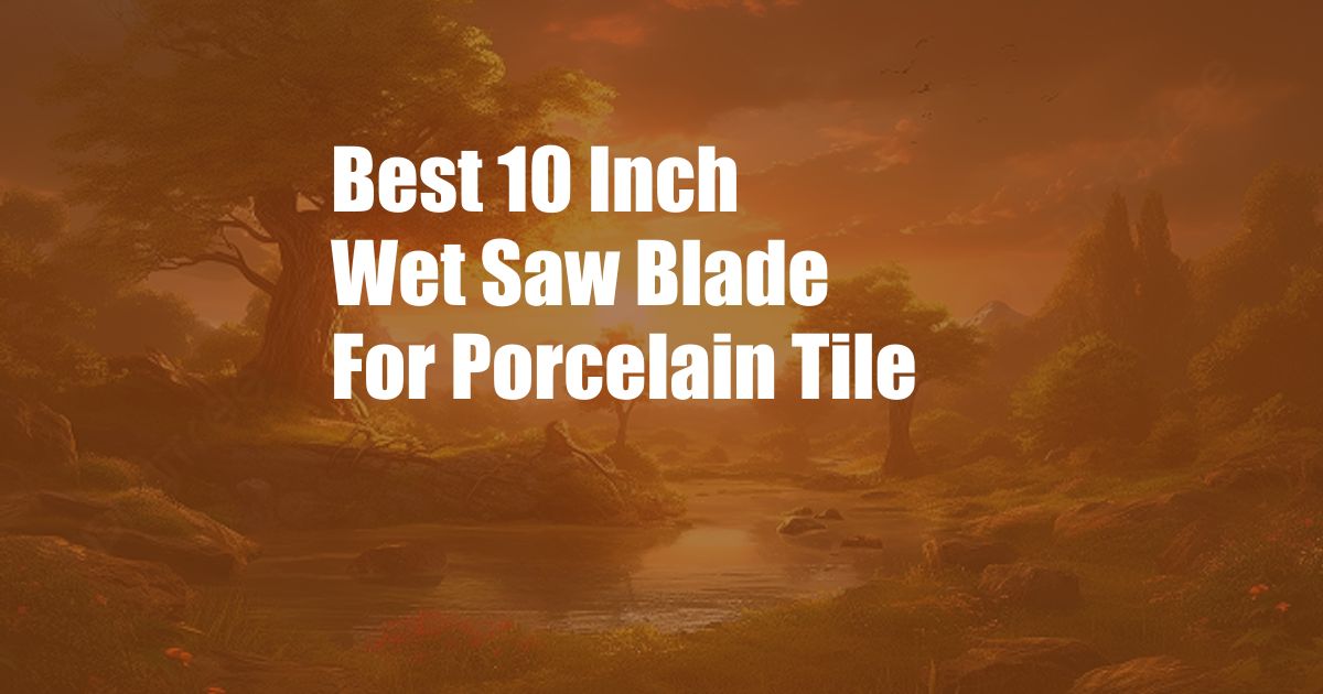 Best 10 Inch Wet Saw Blade For Porcelain Tile