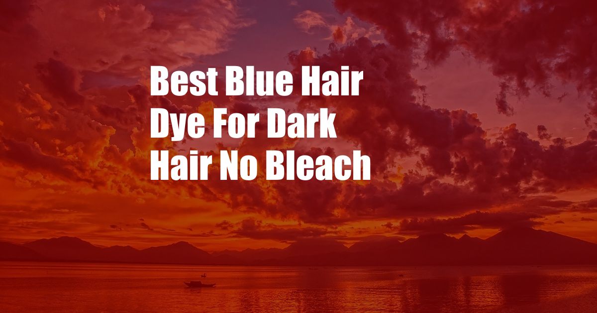 Best Blue Hair Dye For Dark Hair No Bleach