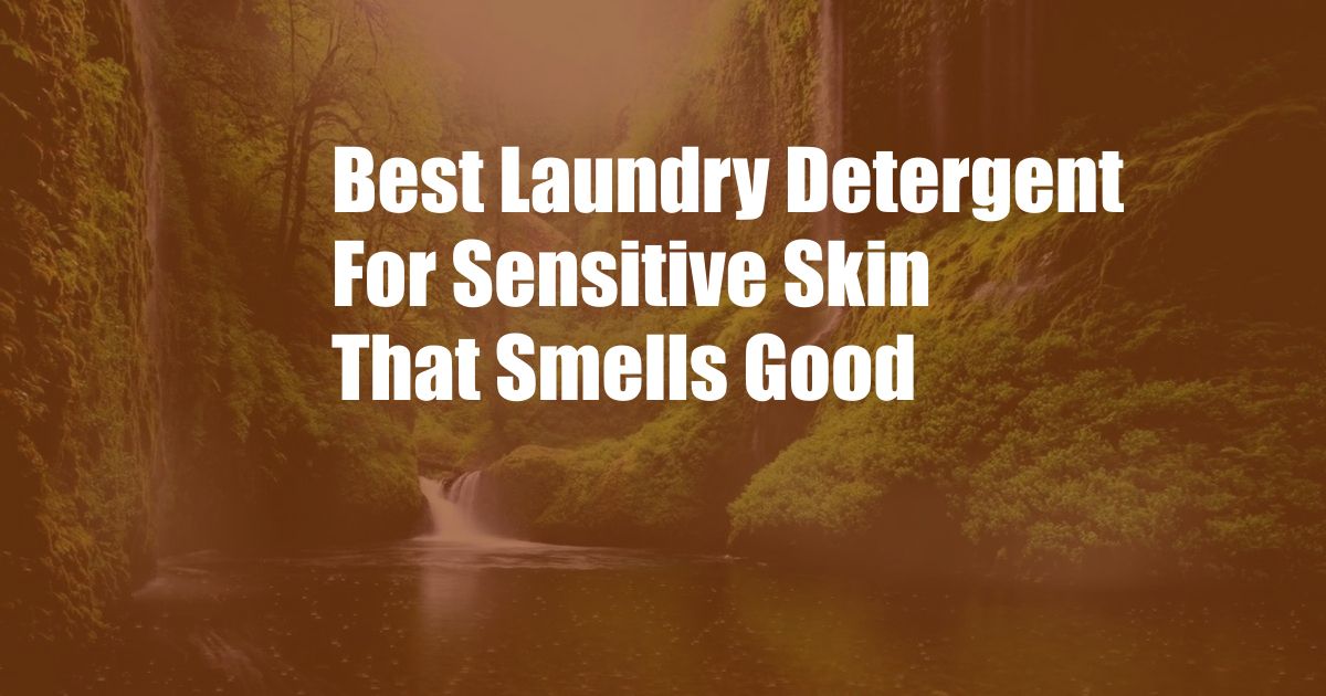 Best Laundry Detergent For Sensitive Skin That Smells Good