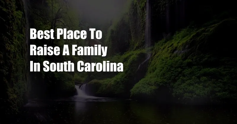 Best Place To Raise A Family In South Carolina