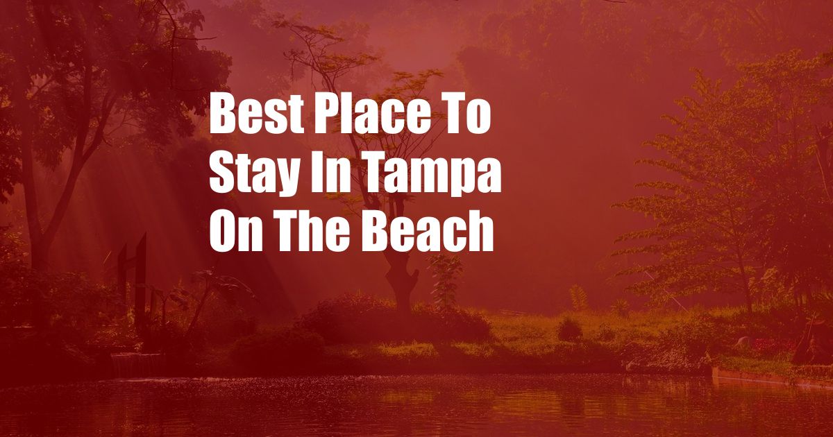 Best Place To Stay In Tampa On The Beach