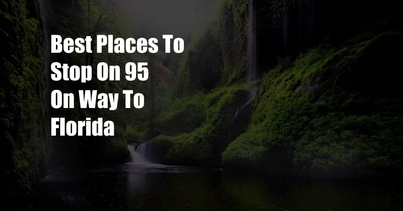 Best Places To Stop On 95 On Way To Florida