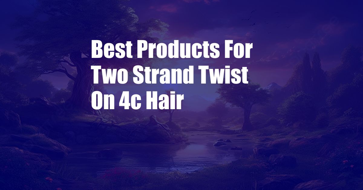 Best Products For Two Strand Twist On 4c Hair