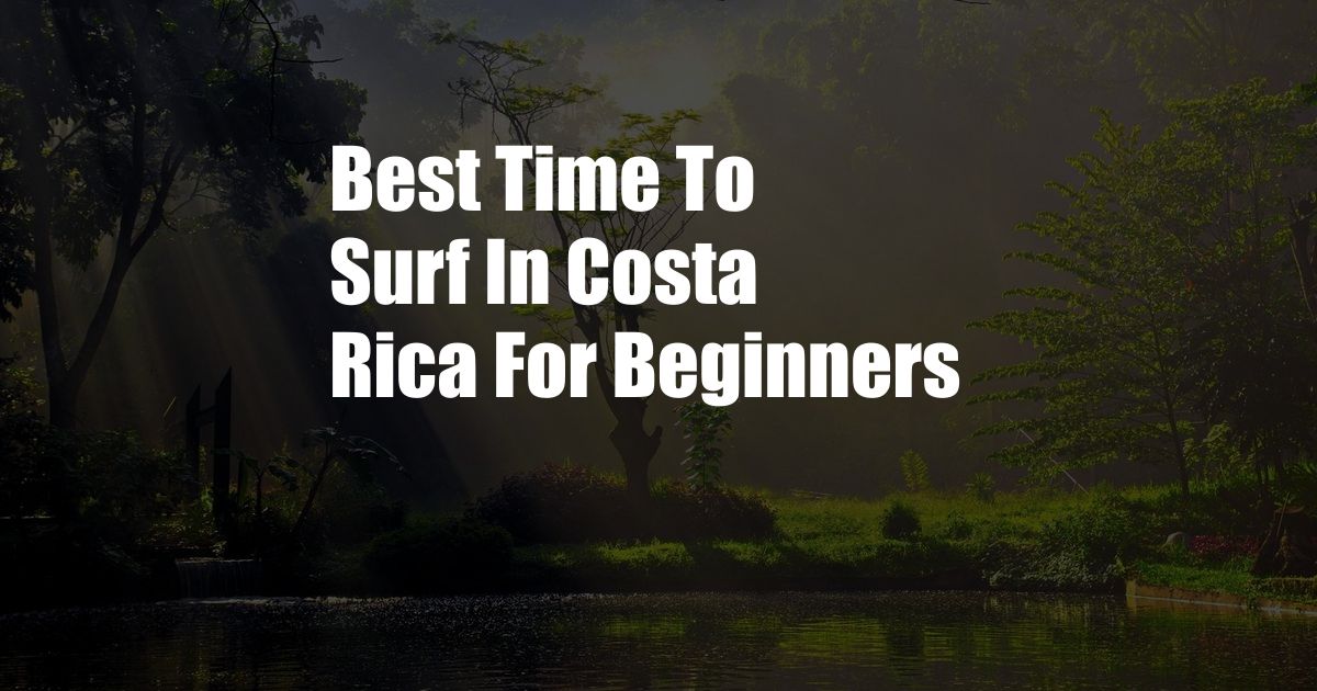 Best Time To Surf In Costa Rica For Beginners