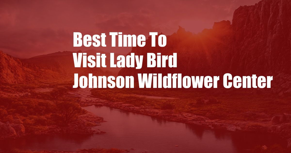 Best Time To Visit Lady Bird Johnson Wildflower Center