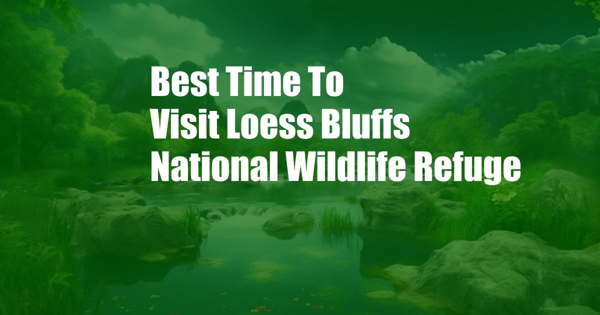 Best Time To Visit Loess Bluffs National Wildlife Refuge