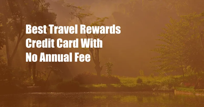 Best Travel Rewards Credit Card With No Annual Fee