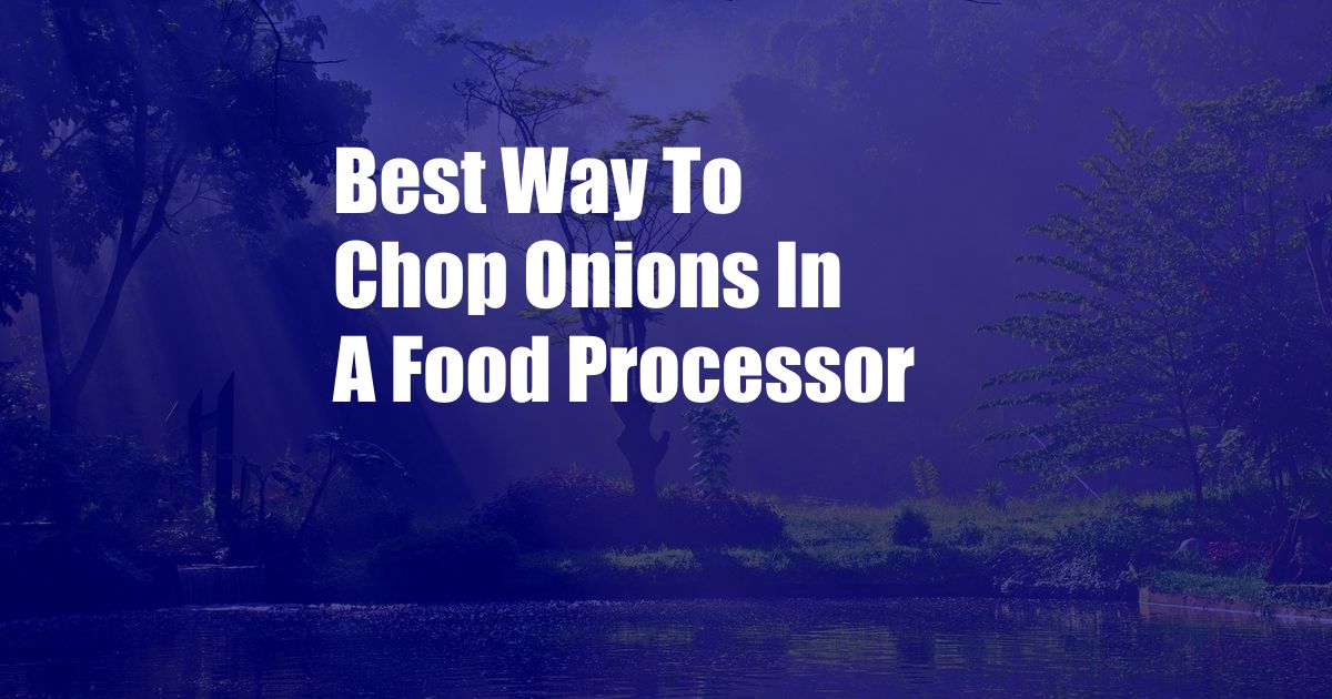 Best Way To Chop Onions In A Food Processor