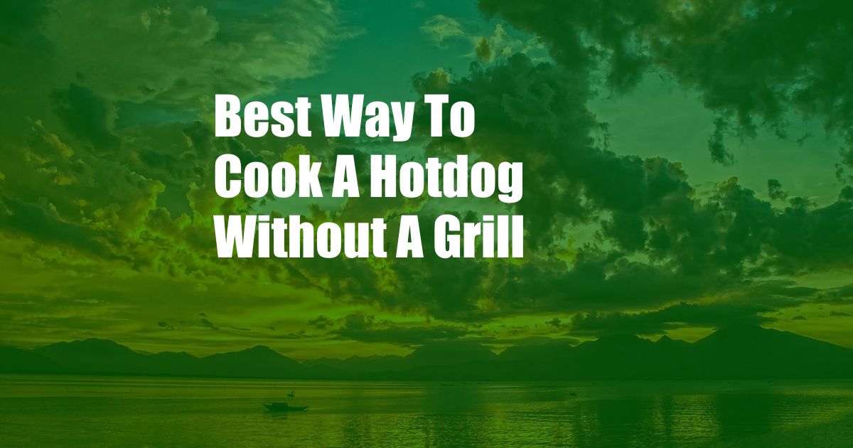 Best Way To Cook A Hotdog Without A Grill