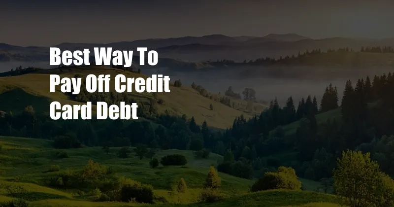 Best Way To Pay Off Credit Card Debt 