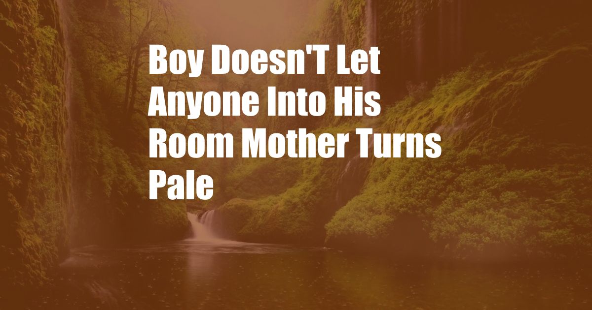 Boy Doesn'T Let Anyone Into His Room Mother Turns Pale