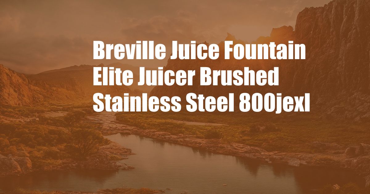 Breville Juice Fountain Elite Juicer Brushed Stainless Steel 800jexl