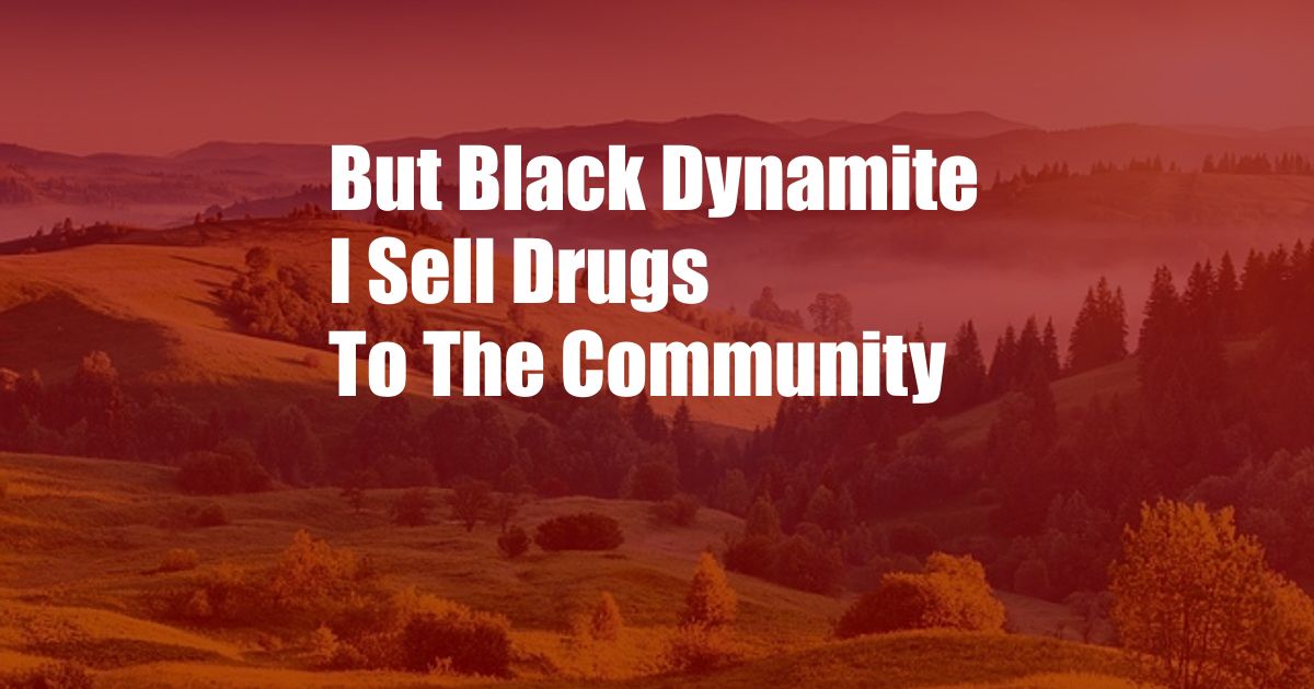 But Black Dynamite I Sell Drugs To The Community