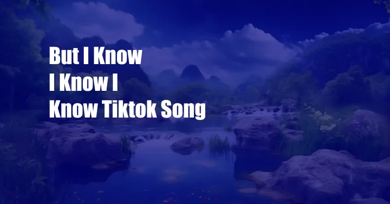 But I Know I Know I Know Tiktok Song