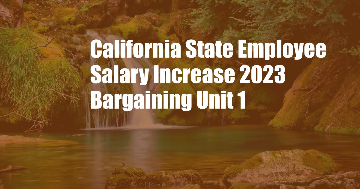 California State Employee Salary Increase 2023 Bargaining Unit 1