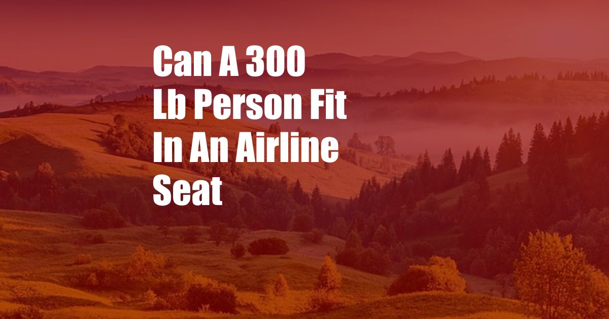 Can A 300 Lb Person Fit In An Airline Seat