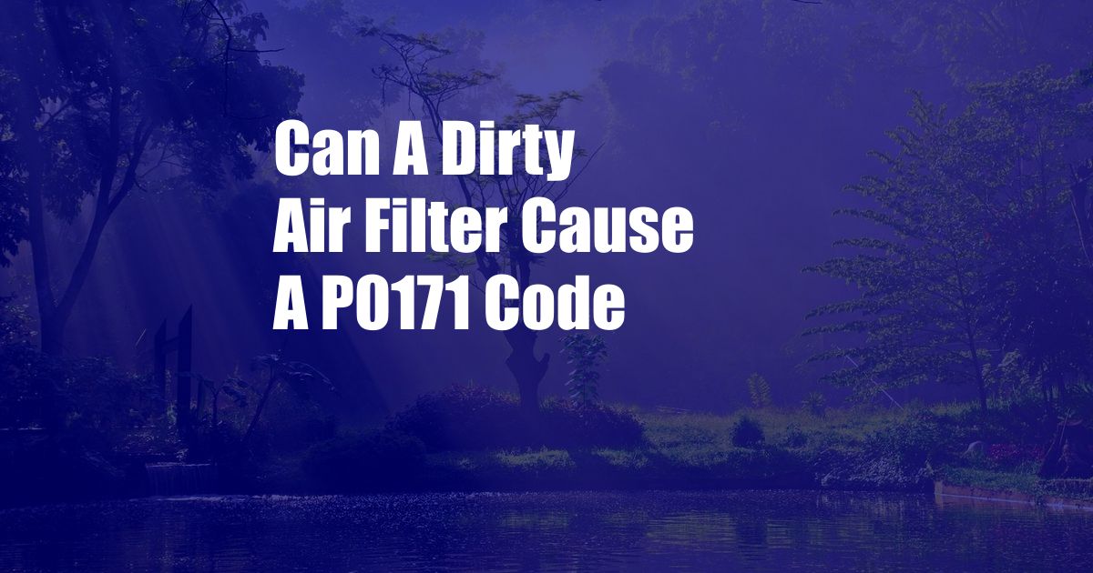 Can A Dirty Air Filter Cause A P0171 Code