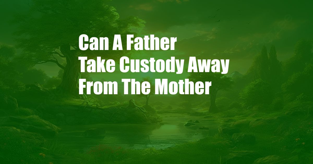 Can A Father Take Custody Away From The Mother