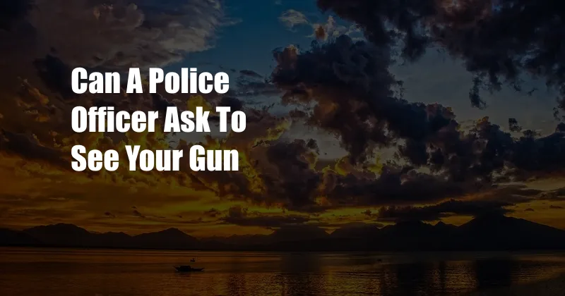 Can A Police Officer Ask To See Your Gun