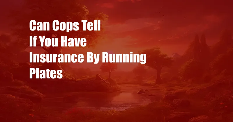 Can Cops Tell If You Have Insurance By Running Plates