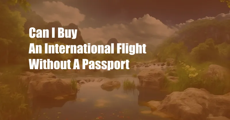 Can I Buy An International Flight Without A Passport