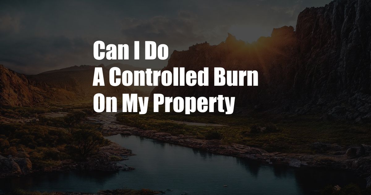 Can I Do A Controlled Burn On My Property