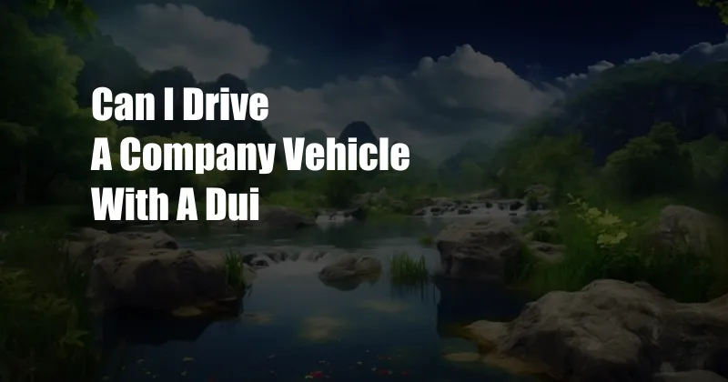 Can I Drive A Company Vehicle With A Dui