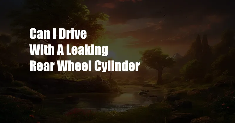 Can I Drive With A Leaking Rear Wheel Cylinder
