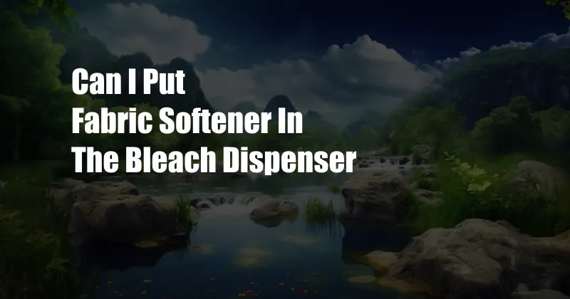 Can I Put Fabric Softener In The Bleach Dispenser