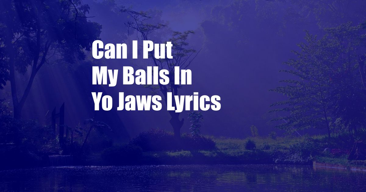 Can I Put My Balls In Yo Jaws Lyrics