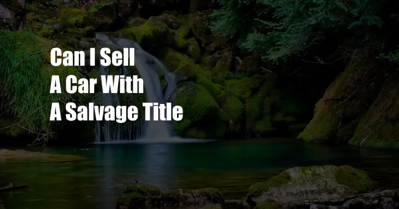 Can I Sell A Car With A Salvage Title