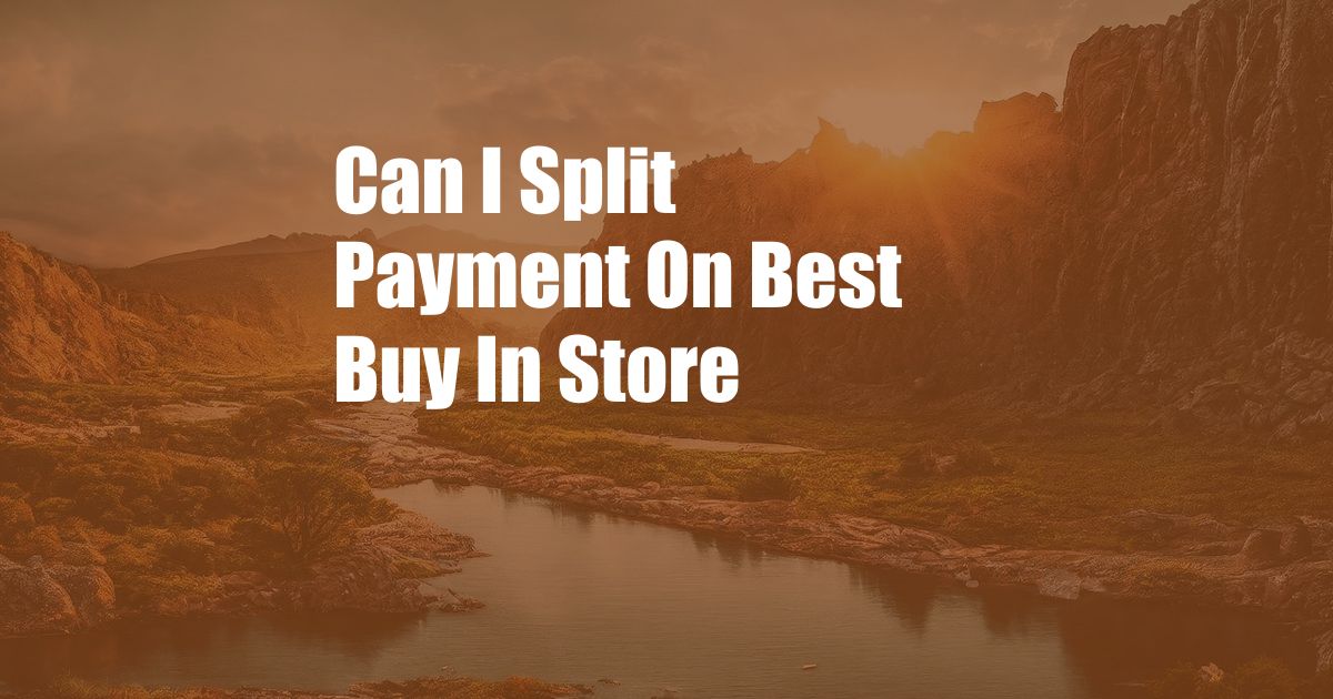 Can I Split Payment On Best Buy In Store