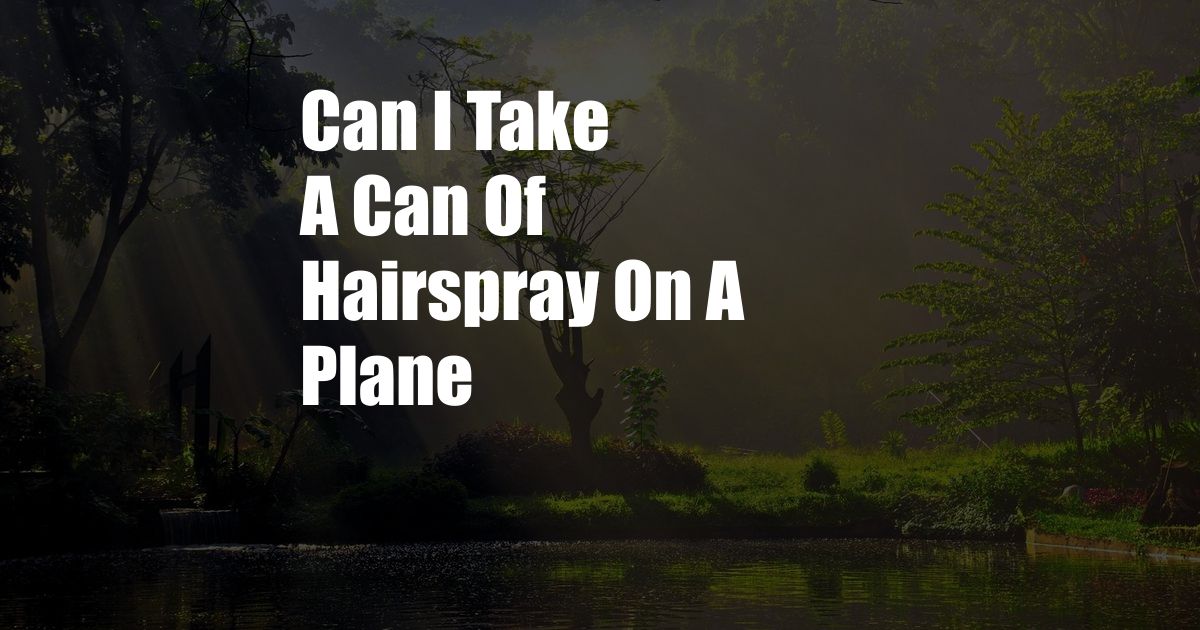 Can I Take A Can Of Hairspray On A Plane